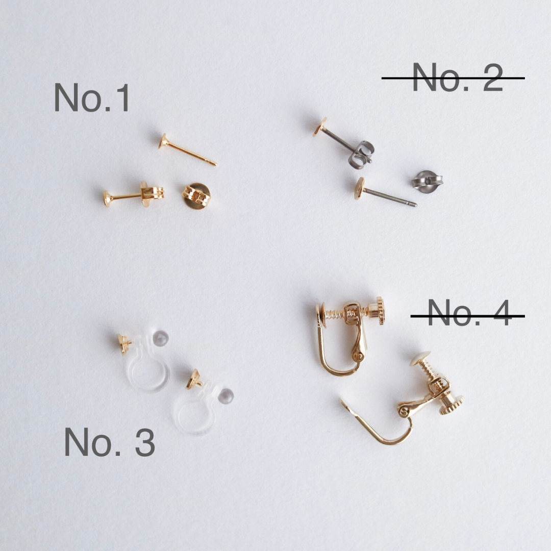 Awaji single pearl earrings -Marble Color-