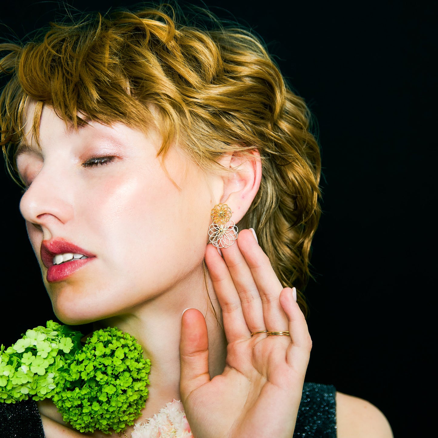 重菊 -Kasane Giku- Asymmetry Earrings