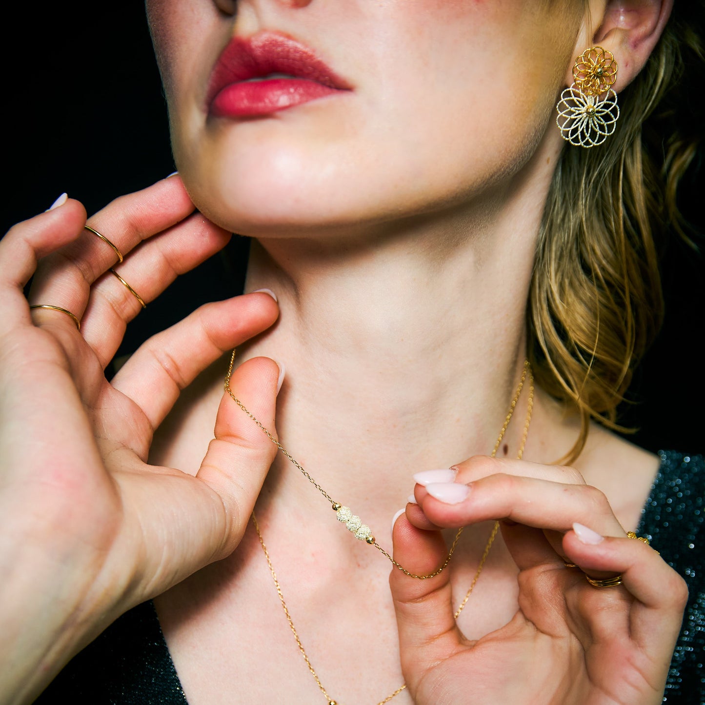 重菊 -Kasane Giku- Asymmetry Earrings