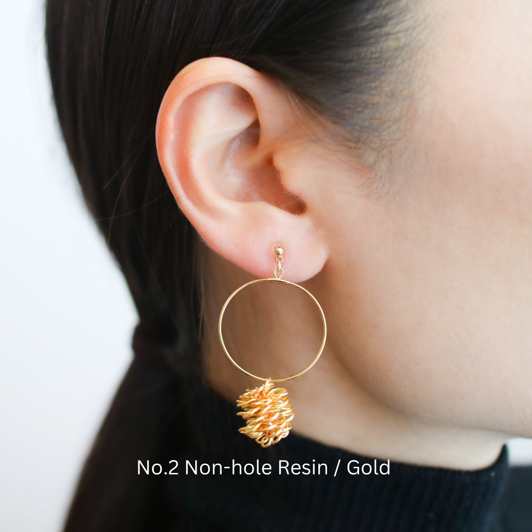 松毬 -Pinecone- Hoop earrings