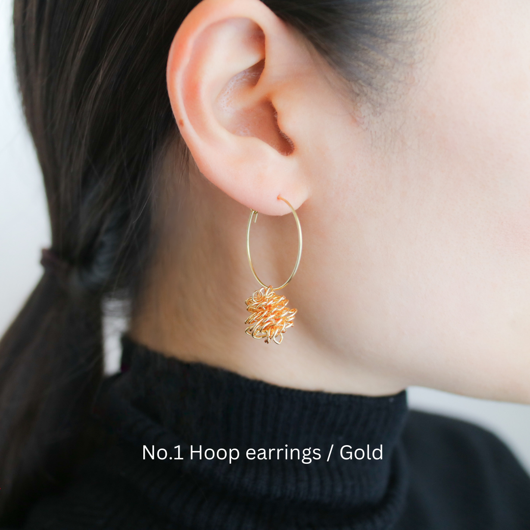 松毬 -Pinecone- Hoop earrings