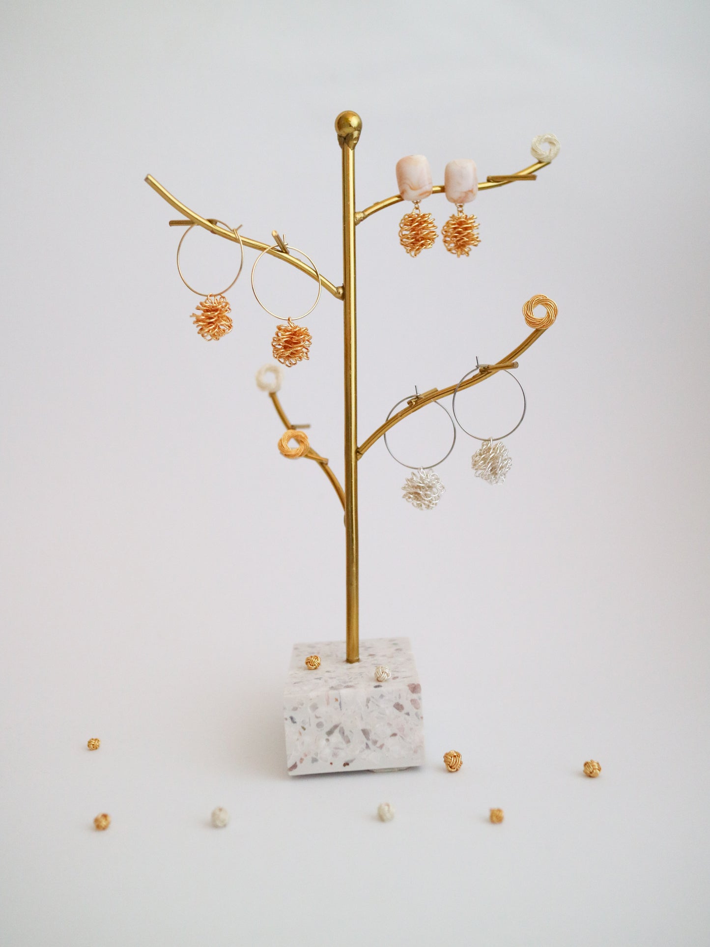 松毬 -Pinecone- Hoop earrings