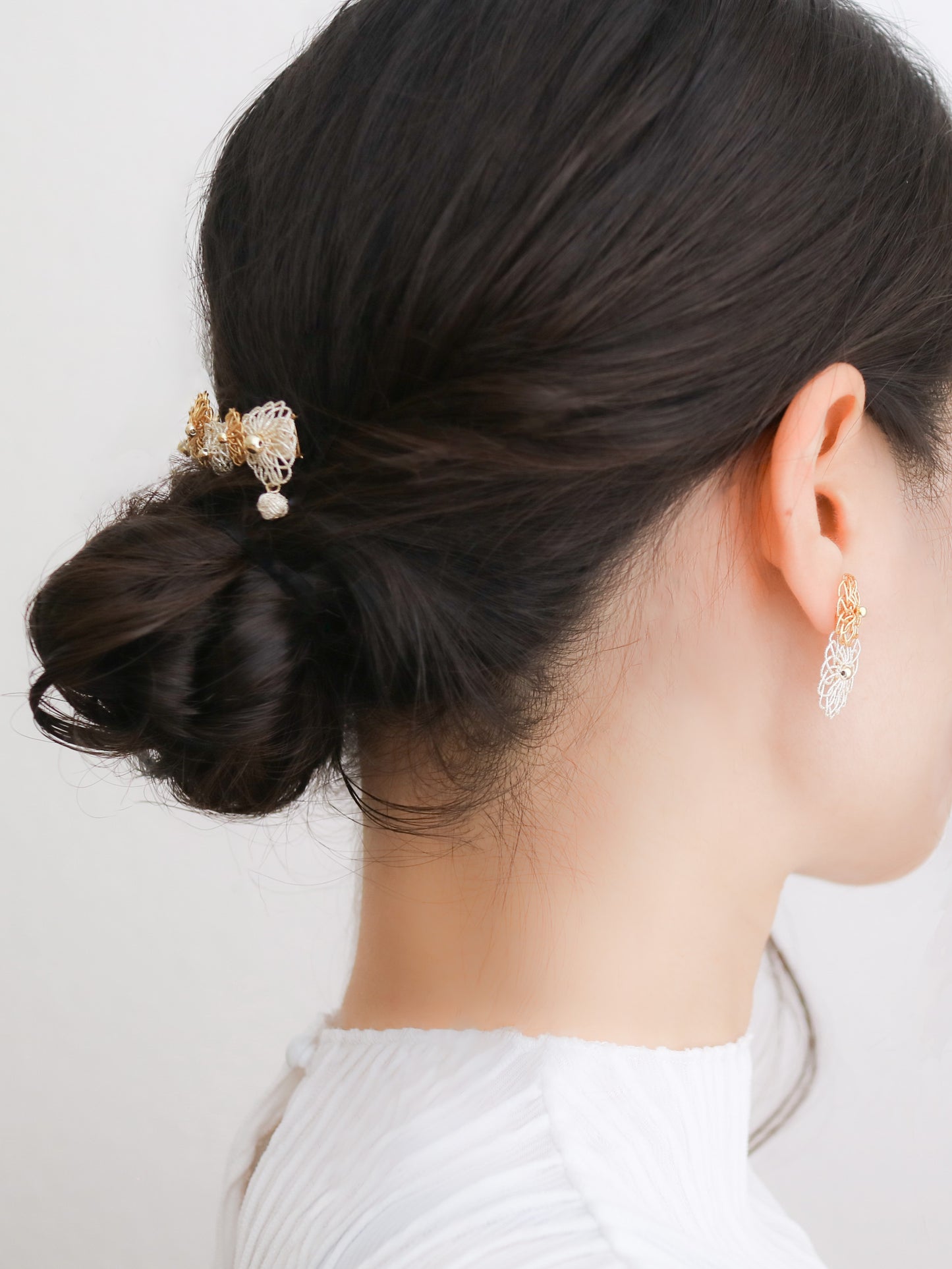 重菊 -Kasane Giku- Asymmetry Earrings