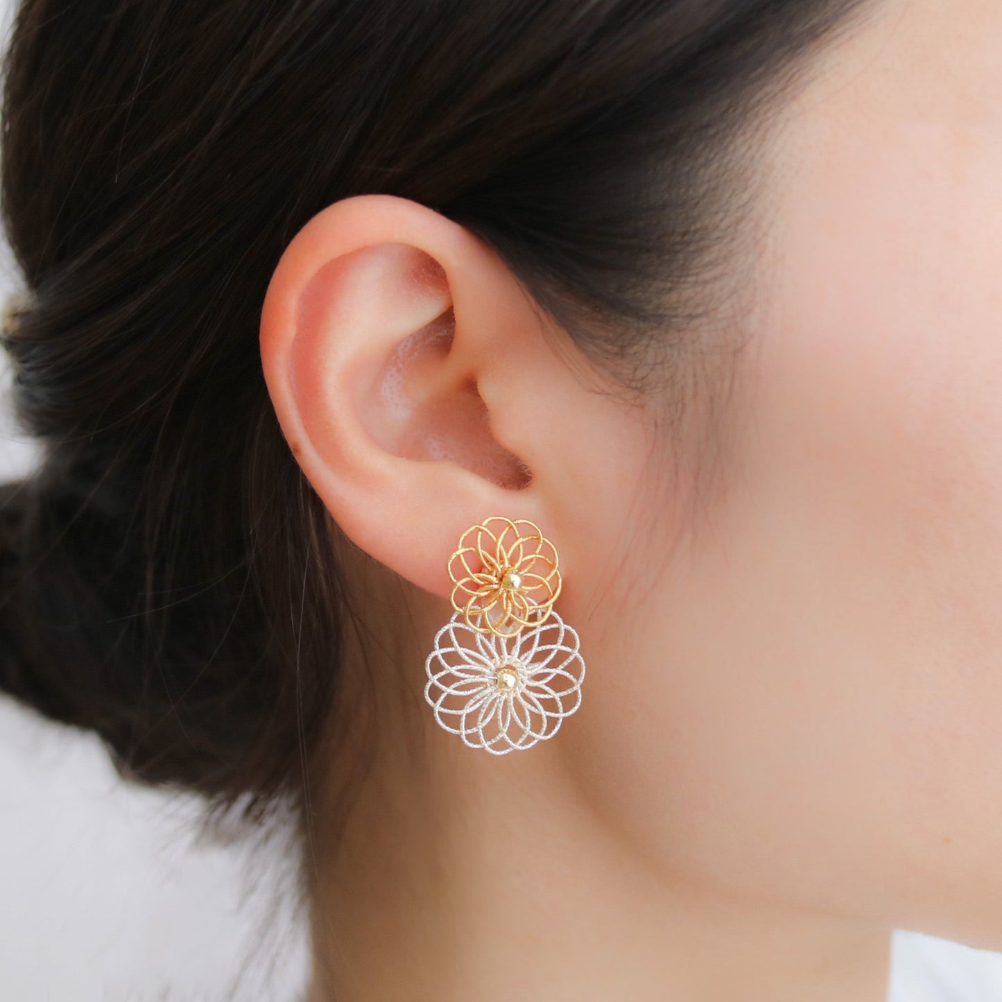 重菊 -Kasane Giku- Asymmetry Earrings