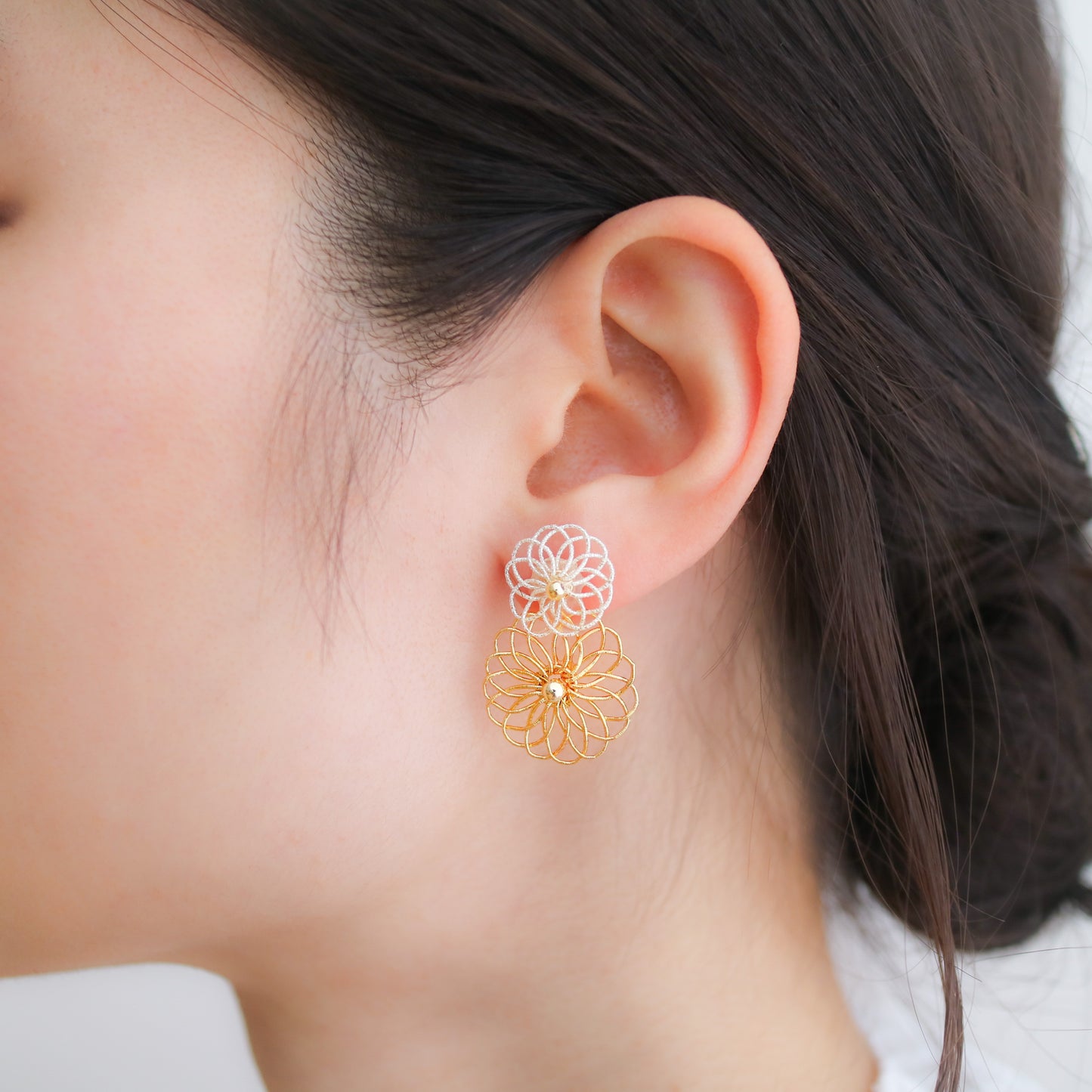 重菊 -Kasane Giku- Asymmetry Earrings