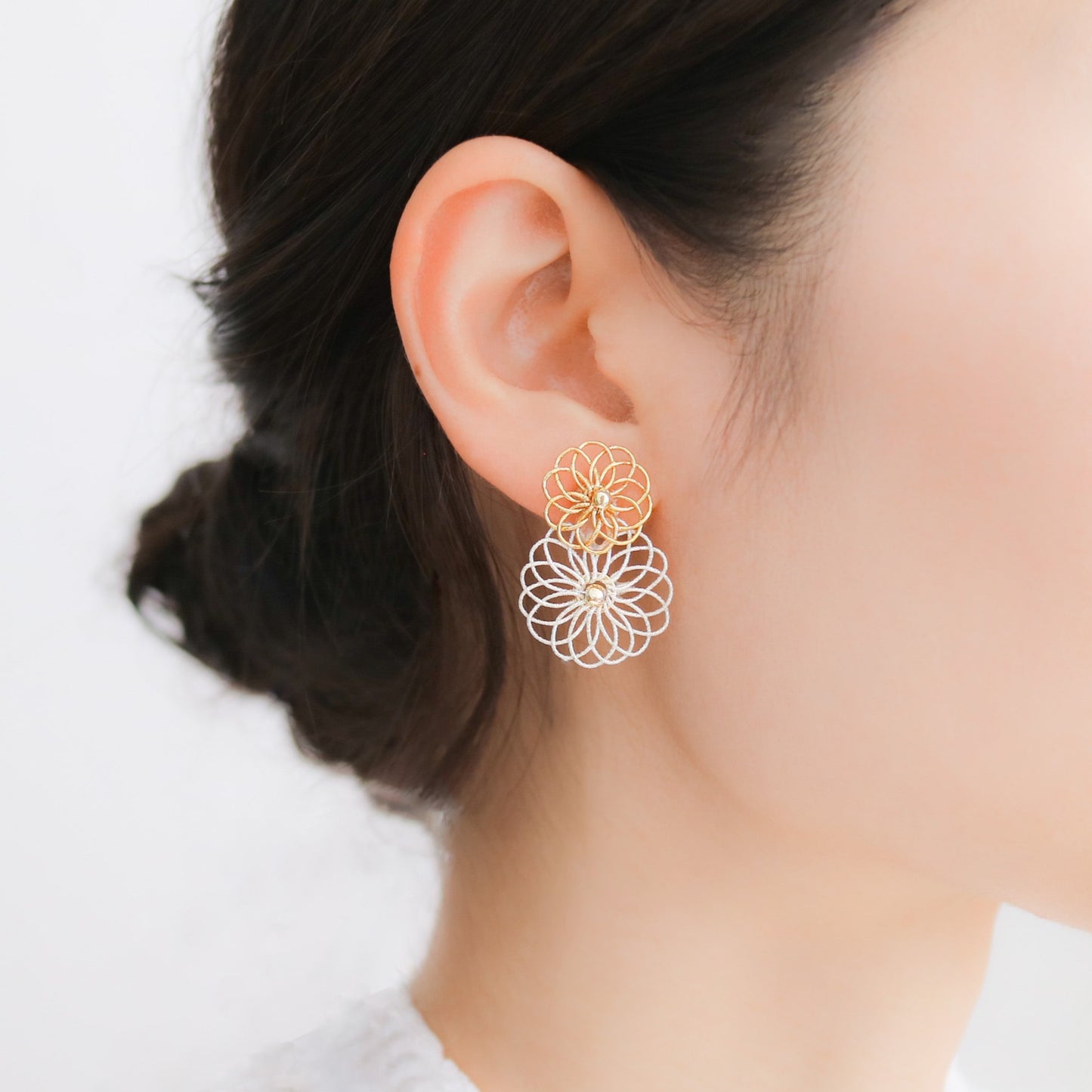 重菊 -Kasane Giku- Asymmetry Earrings