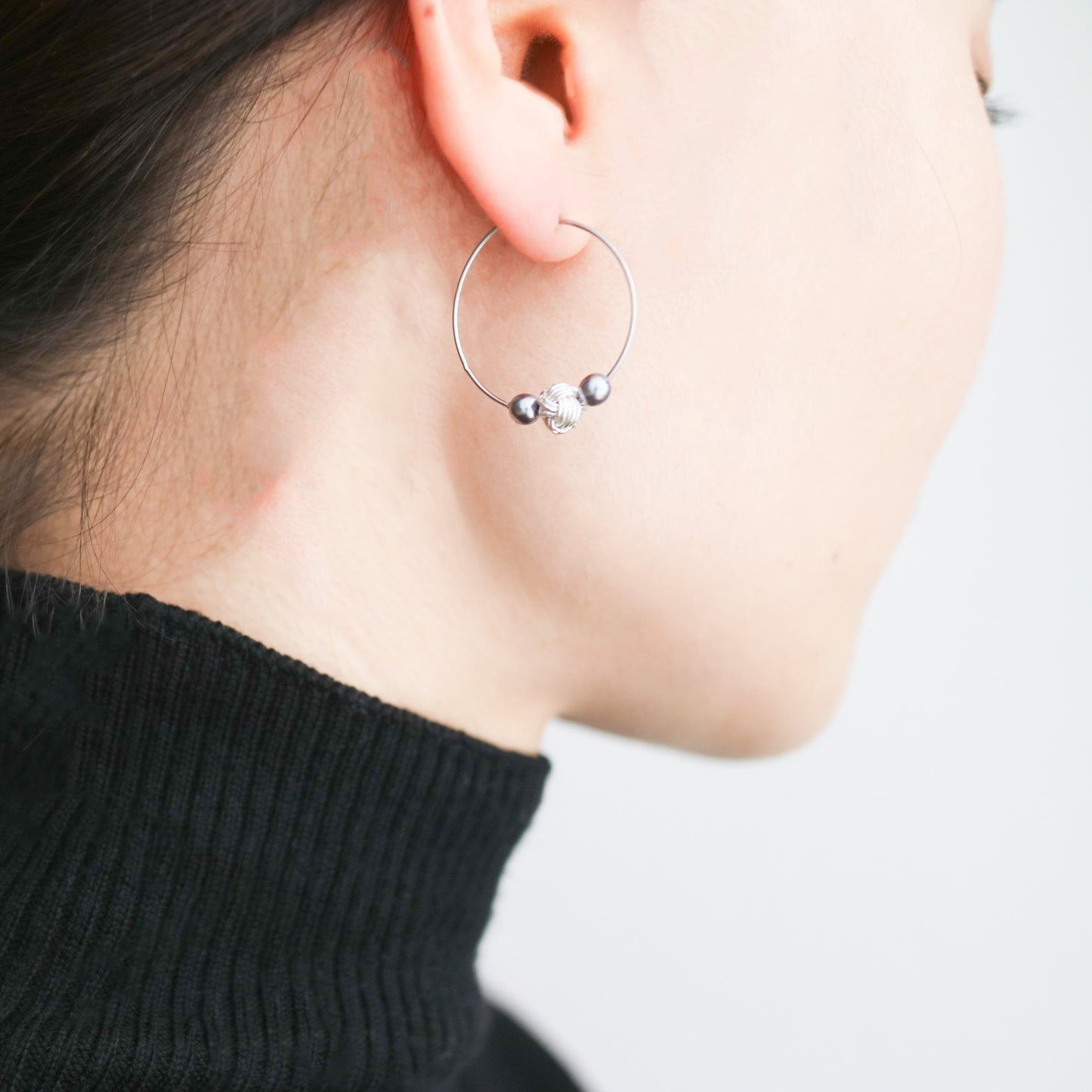 Awaji Perlen Creolen, Silber