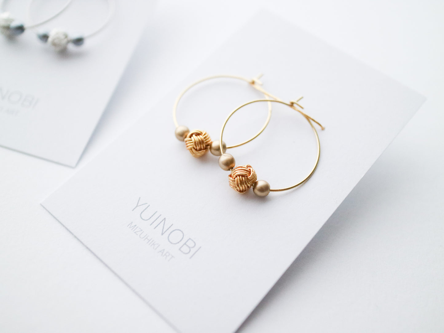 Awaji pearl hoop earrings, Gold