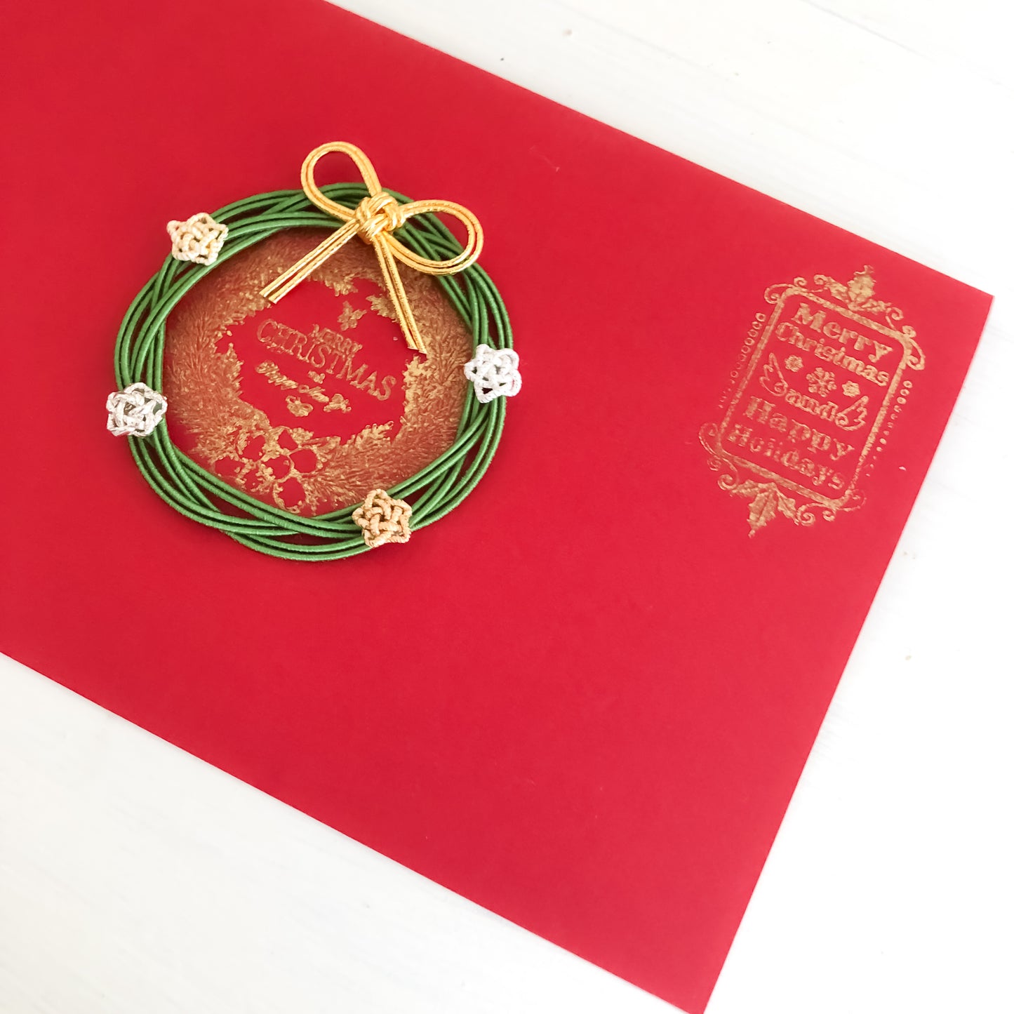 Mizuhiki-Weihnachtskarte -Fröhliche und festliche Weihnachten-