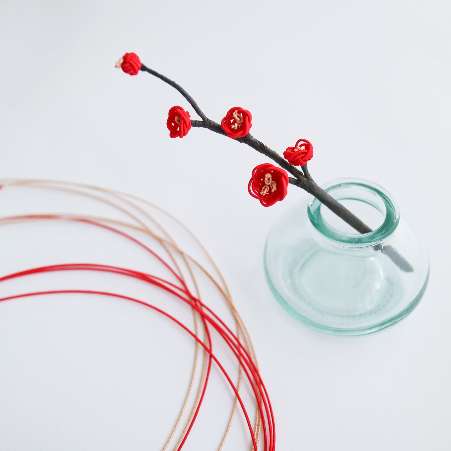 Mizuhiki DIY Kit  (No.1 Plum Blossom Branch)