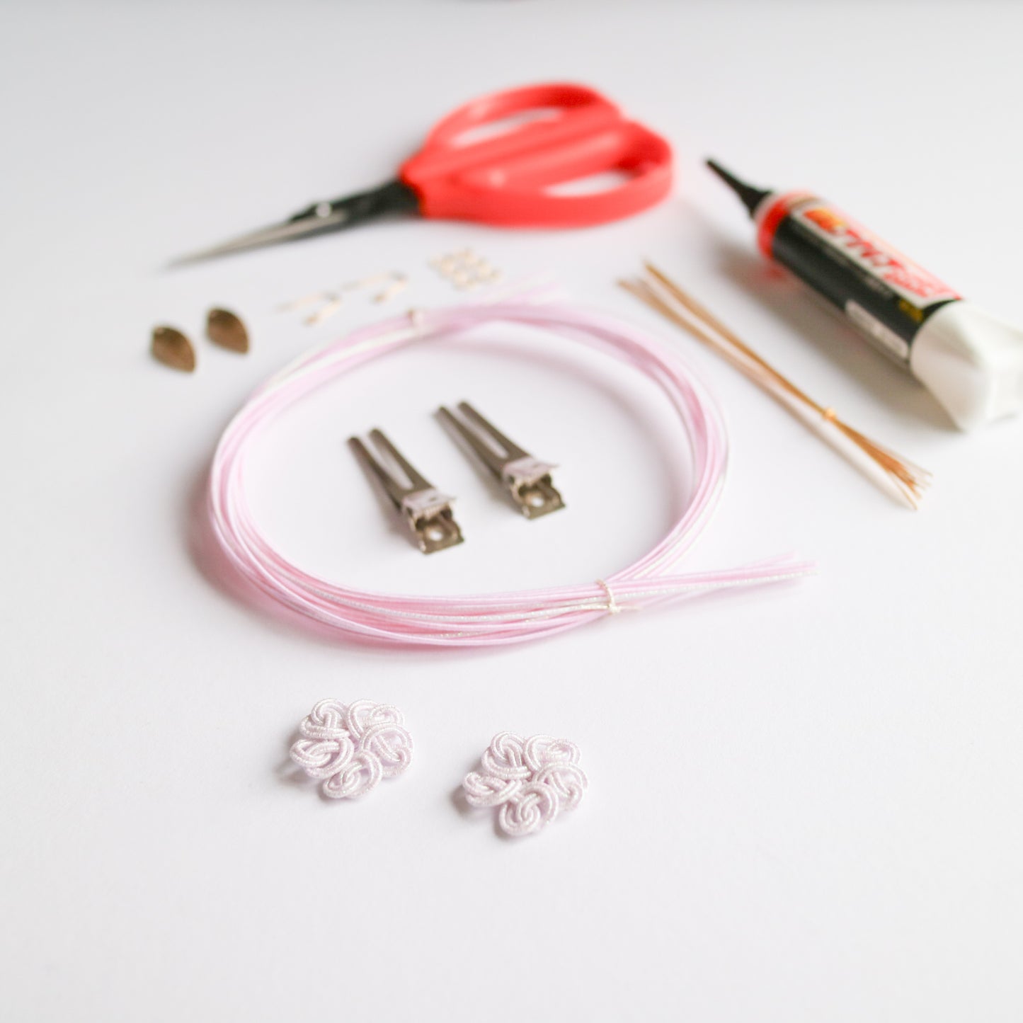 Mizuhiki DIY Kit (No.2 Cherry Blossom Earrings)