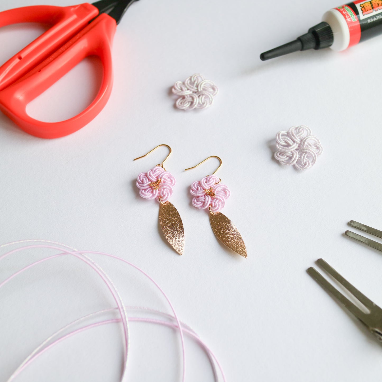 Mizuhiki DIY Kit (No.2 Cherry Blossom Earrings)