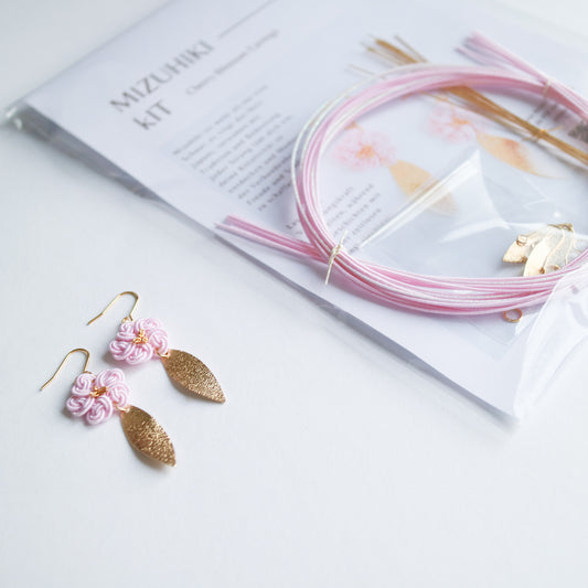 Mizuhiki DIY Kit (No.2 Cherry Blossom Earrings)