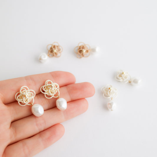 叶花 -Kanoka-  with white pearls