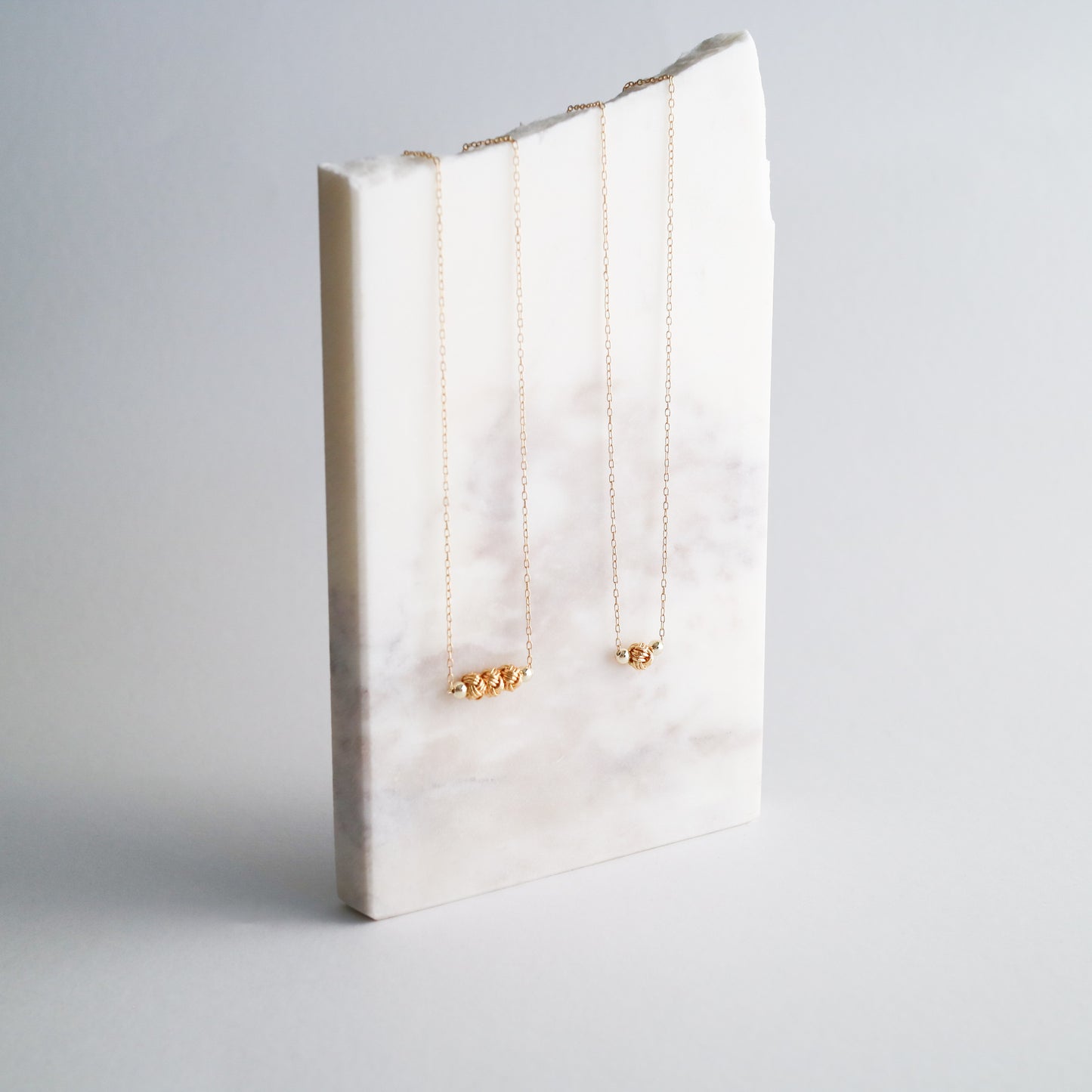 Awaji single pearl/triple pearls chain necklace